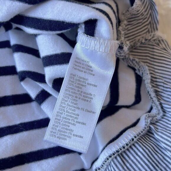 Lili’s Closet Blue White Striped Roll Tab 3/4 Sleeve Tunic Top M - Picture 10 of 11